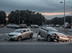 Accident grav în Düsseldorf: Ciclist lovit de un Opel într-un sens giratoriu