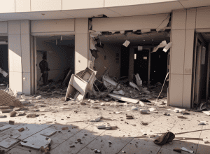 Explozie la bancomat în Dillenburg: Hoţii au fugit cu bani dintr-un centru comercial