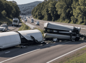 Accident pe autostrada A6 în Germania: O remorcă răsturnată a blocat traficul