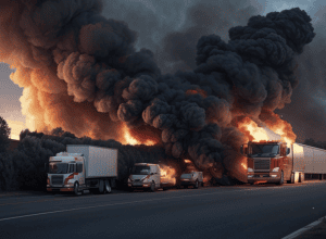 Incendiu violent la un camion în Germania: Șoferul rănit grav la Marbach am Neckar