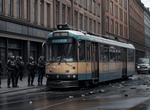 Leipzig: Dezordine și vandalism după o demonstrație, un tramvai a fost avariat