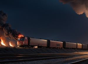 Incendiu la un tren de mașini în Germania a paralizat traficul feroviar lângă Offenburg