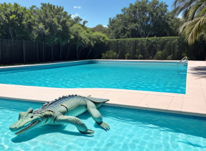 Descoperire șocantă într-o piscină din Florida: Un aligator de 2 metri se "relaxa" în apă, a fost chemată poliția