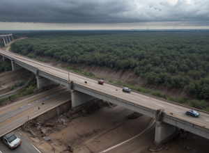 Scene incredibile în Texas: Șoferi au trecut pe lângă un pod prăbușit