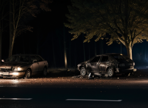 Accident mortal în Germania: Șoferul unui Saab, 58 de ani, a decedat pe Ostwestfalenstraße după ce mașina a luat foc