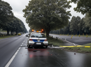 Accident grav în Germania: Șofer de 53 de ani, rănit după ce a lovit un copac