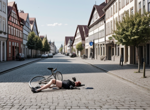 Ciclist a amenințat cu cuțitul un tată și fiul său în Lübeck, Germania. Poliția îl caută pe agresor