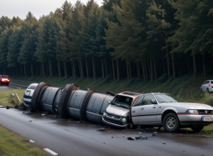 Șofer de 82 de ani, rănit grav după ce s-a răsturnat cu mașina în Bielefeld