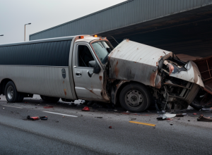 Accident șocant pe autostrada A6 în Bavaria: autoturism strivit între TIR-uri, pasageră în stare critică