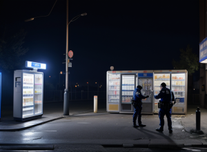 Poliția din Aachen, Germania, a oprit doi bărbați care încercau să arunce în aer un automat de țigări