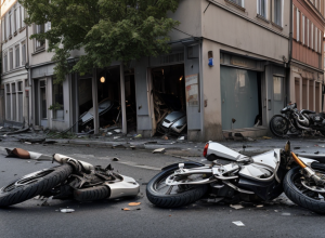 Motocicletă furată, implicată într-un accident după urmărire în Germania: hoțul a fugit pe jos