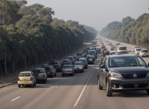 Elefantul a ieșit pe autostradă în India: Panică și blocaj rutier masiv