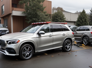 Accident uluitor în Germania: Un Audi a zburat peste un zid și a aterizat peste două mașini Mercedes