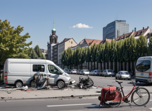 Biciclist de 67 de ani, rănit după ce a fost omis de un șofer de furgonetă în Berlin