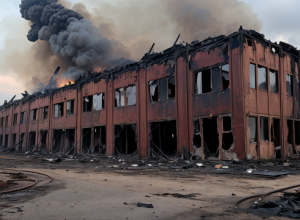 Incendiu major la fostul abator din Erfurt, Germania: Poliția suspectează incendierea