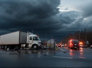 Tragedie rutieră în Germania: Camion a spulberat un Audi, șoferul autoturismului a murit pe loc