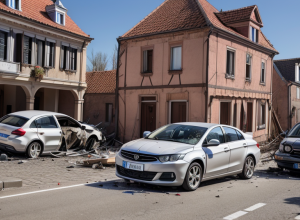 Accident grav în Delmenhorst, Germania: O mașină a intrat într-un perete de casă, trei răniți