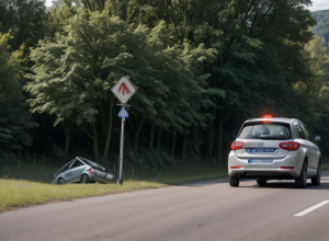 Pasager beat în Germania, a furat mașina și s-a izbit de un semn rutier