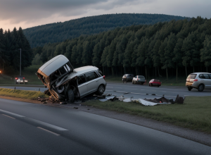 Accident rutier în Germania: Șoferița a ignorat un autoturism la viraj, pagube de 20.000 de euro