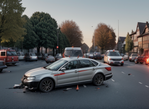 Accident grav în Bad Kreuznach, Germania: Două mașini s-au ciocnit violent la intersecție, o persoană rănită
