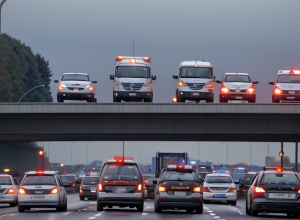 Accident în lanț pe autostrada A8 din Germania: 14 răniți, adolescentă în stare critică