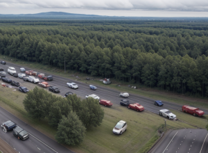 Accident în serie pe A31: Șofer de 81 de ani, la volanul unui Mercedes, a provocat trei coliziuni și s-a răsturnat