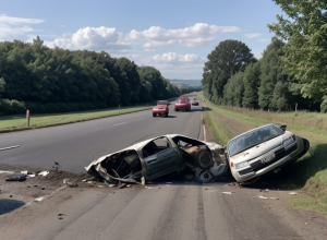Accident grav în Germania: Mașină a lovit un tractor la depășire, pasageră rănită serios