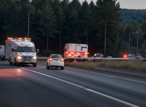 Accident grav pe A29 în Germania: O dubă s-a răsturnat după impact, doi răniți grav