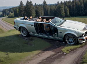 Accident grav în Germania: un BMW s-a răsturnat, șoferul și pasagera, răniți grav