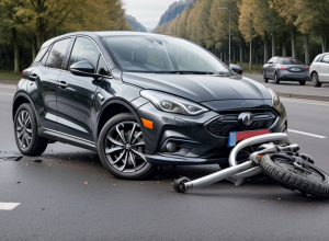 Accident în Germania: Copil de 11 ani, fără cască, s-a ciocnit cu un BMW pe bicicletă electrică