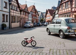Copil pe bicicletă, rănit după ce a intrat într-o mașină parcată în Germania