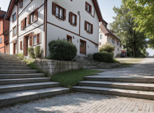Germania: O șoferiță de 56 de ani a confundat scările cu drumul în Eltingen, ajungând cu Dacia blocată