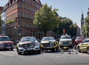 Accident grav în Mönchengladbach: Șofer de 70 de ani a trecut pe roșu, o femeie de 56 de ani rănită grav