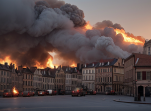 Incendiu de proporții în centrul vechi din Villingen-Schwenningen: Mai multe clădiri, cuprinse de flăcări