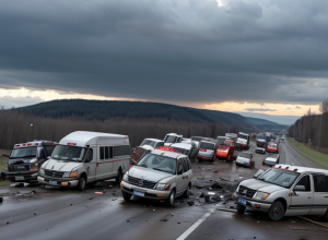 Accident grav în Germania: Un șofer de 72 de ani, rănit critic pe autostrada B432
