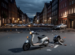 Șofer de trotinetă electrică a fugit după un accident în Lübeck: Poliția cere ajutorul martorilor