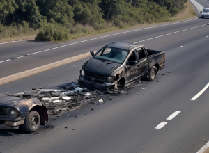 Accident dramatic pe A23 lângă Elmshorn: Mașină a lovit un camion și a luat foc