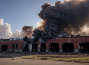 Incendiu puternic și explozie la un depozit de materiale de construcții în Germania