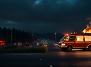 Incendiu mortal în Karlsruhe: O autorulotă a ars complet, un mort și o femeie în stare critică