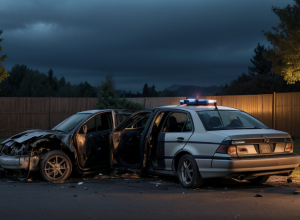 Urmărire ca-n filme în Dortmund: Poliția a prins un hoț de mașini după un accident, alți trei au scăpat