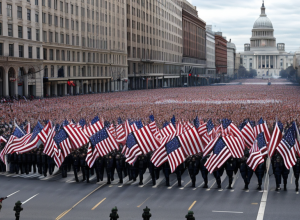 Mii de oameni protestează împotriva lui Trump în ziua sa de naștere, pe fondul unei parade militare în SUA