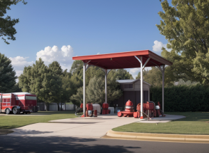Pompierii voluntari din Xanten, Germania, au primit un pavilion donat de asociația de sprijin