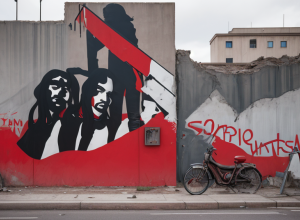 Graffiti-ul celebru „Sărutul Frățesc” din Berlin, vandalizat în timpul unui protest față de războiul din Gaza