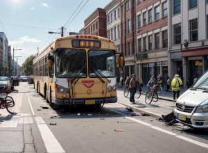 Ciclist de 15 ani, grav rănit după coliziunea cu un autobuz în Jena, Germania