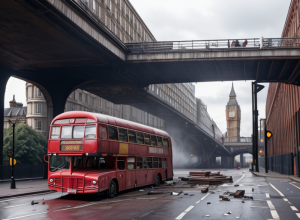 Un autobuz şcoală supraetajat a rămas fără acoperiş după ce a lovit un pod jos din Londra