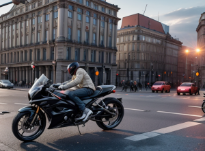 Accident grav în Berlin: Un șofer a lovit un motociclist la o intersecție, acesta este grav rănit