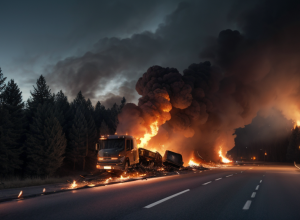 Incendiu devastator după ce un șofer beat a provocat un accident cu un camion în Germania