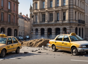 Freiburg: Accident Ciudat – Un taxi a intrat într-un zid, trei persoane rănite ușor