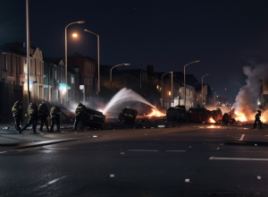 Irlanda de Nord: Zeci de polițiști răniți în a treia noapte de revolte, familii de romi afectate