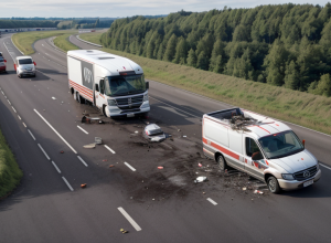 Accident cu o furgonetă pe autostrada A57 din Germania blochează traficul spre Krefeld